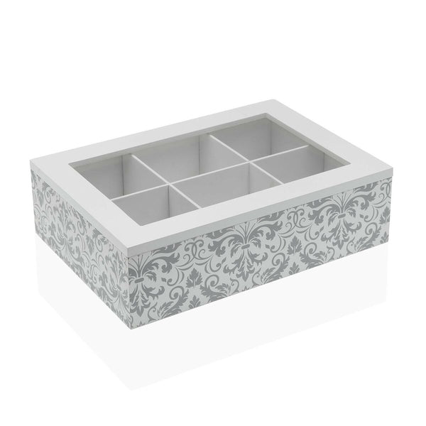 Caja para Infusiones Versa Damasco Madera 17 x 7 x 24 cm