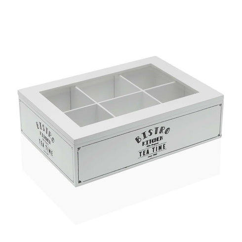 Caja para Infusiones Versa Bistro Madera 17 x 7 x 24 cm
