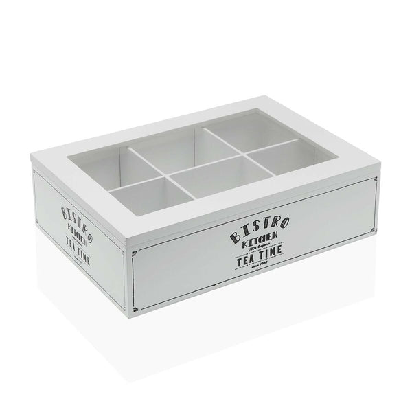 Caja para Infusiones Versa Bistro Madera 17 x 7 x 24 cm