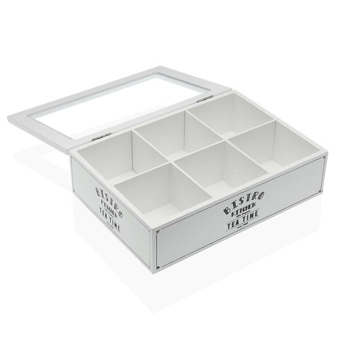 Caja para Infusiones Versa Bistro Madera 17 x 7 x 24 cm