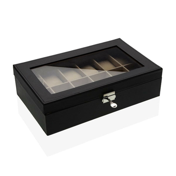 Caja para Relojes Versa Negro Polipropileno Polipiel 20 x 8,5 x 32,5 cm