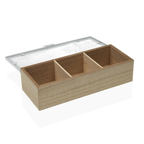Caja para Infusiones Versa Árbol Metal Madera MDF 23,5 x 6 x 10 cm