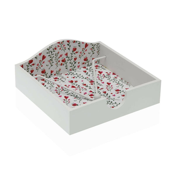 Servilletero Versa Madera 18 x 7 x 18 cm Corazones