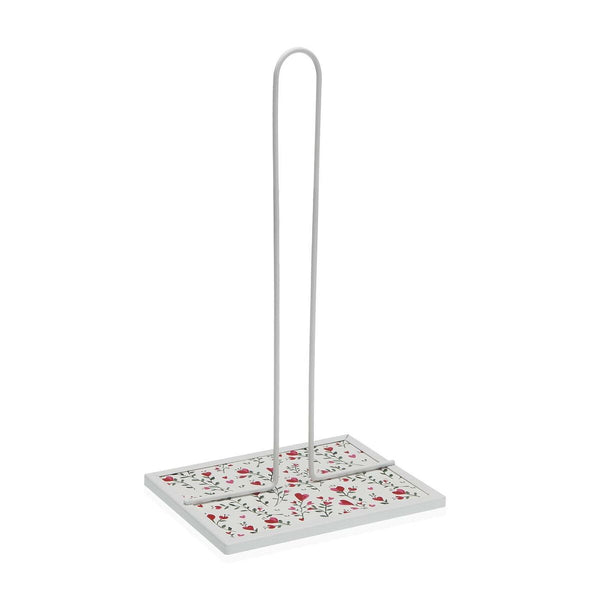 Portarrollo de Papel de Cocina Versa Corazones Metal Acero Madera MDF 16,5 x 31 x 13 cm