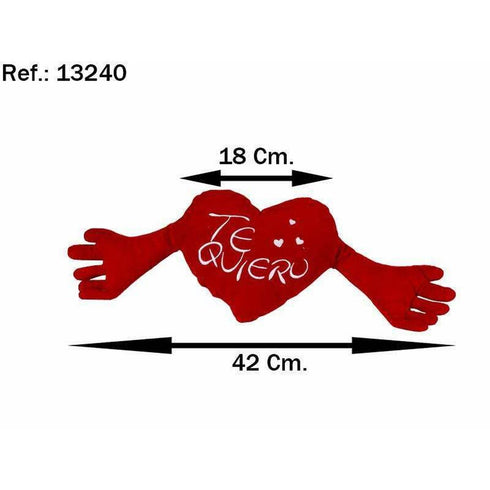 Peluche Artesanía Beatriz Te Quiero Corazón Rojo 42 cm