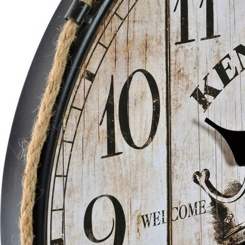Reloj de Pared DKD Home Decor 50 x 4,5 x 71 cm Negro Metal Madera Blanco (2 Unidades)