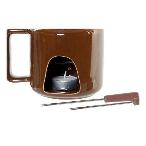 Fondue de Chocolate DKD Home Decor 8424001655052 Marrón Acero Inoxidable Porcelana Acero