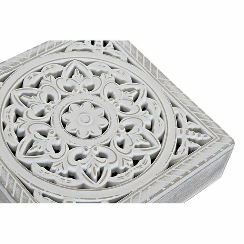 Caja para Infusiones DKD Home Decor Blanco Natural Madera Madera MDF 23 x 23 x 7 cm