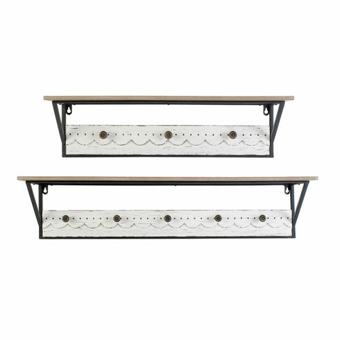 Perchero DKD Home Decor Blanco Metal Madera MDF (2 pcs)