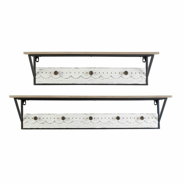 Perchero DKD Home Decor Blanco Metal Madera MDF (2 pcs)