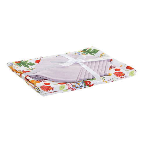 Mantel y servilletas DKD Home Decor LC-179877 Papaya 150 x 250 x 0,5 cm Multicolor (9 pcs)
