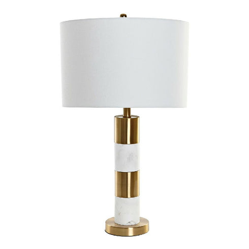 Lámpara de mesa DKD Home Decor LA-180680 Dorado Metal Blanco Mármol 220 V 38 x 38 x 69 cm 60 W