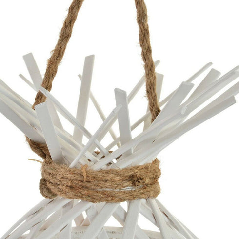 Portavelas DKD Home Decor 8424001807802 Madera Blanco 30 x 30 x 58 cm Mediterráneo