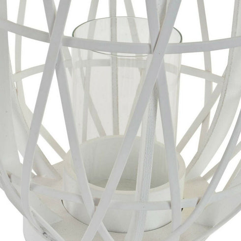 Portavelas DKD Home Decor 8424001807802 Madera Blanco 30 x 30 x 58 cm Mediterráneo