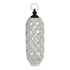 Portavelas DKD Home Decor Blanco Metal Bambú (25 x 25 x 56 cm)