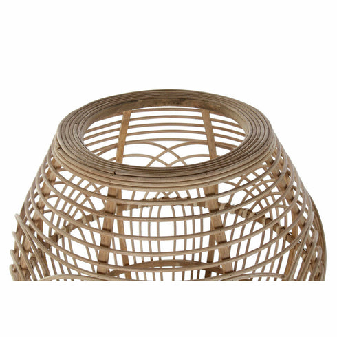 Lámpara de Pie DKD Home Decor Natural Negro Metal Ratán 220 V 50 W 50 x 50 x 128 cm