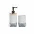 Set de Baño DKD Home Decor 8424001811465 Blanco Negro Marrón claro Bambú Dolomita 7,4 x 7,4 x 19 cm