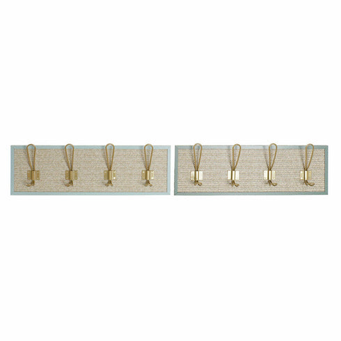 Perchero de Pared DKD Home Decor Madera Polipropileno Madera MDF Tropical 50 x 8 x 17 cm (2 Unidades)