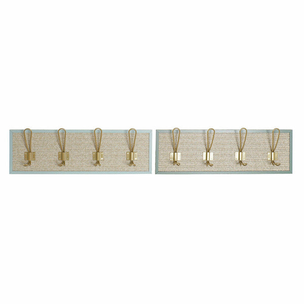 Perchero de Pared DKD Home Decor Madera Polipropileno Madera MDF Tropical 50 x 8 x 17 cm (2 Unidades)