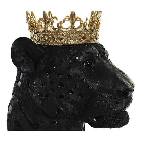 Figura Decorativa DKD Home Decor 27,5 x 23,5 x 33 cm Negro Dorado Resina Colonial Animal