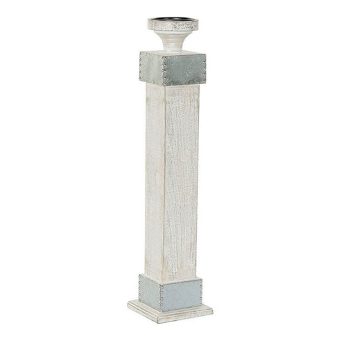 Portavelas DKD Home Decor Blanco Madera de mango (16.5 x 16.5 x 76 cm)
