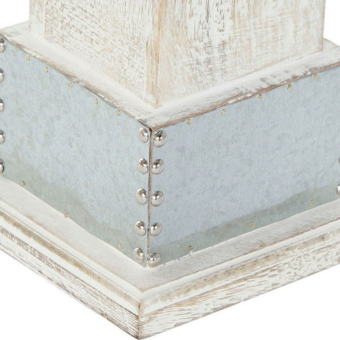 Portavelas DKD Home Decor Blanco Madera de mango (16.5 x 16.5 x 76 cm)