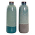 Jarrón DKD Home Decor Porcelana Azul Verde 12 x 12 x 35 cm (2 Unidades)