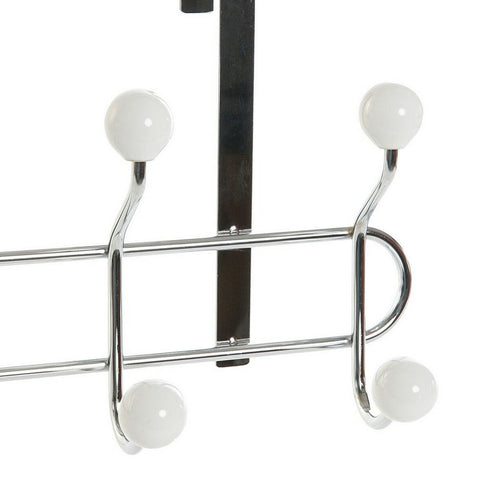 Perchero para Puertas DKD Home Decor 8424001835249 Blanco Plateado Metal Cerámica 44 x 12 x 20 cm