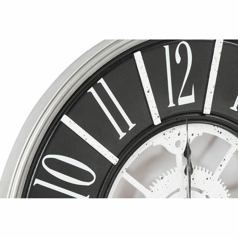 Reloj de Pared DKD Home Decor Negro Marrón Blanco Hierro Madera MDF 60 x 5 x 60 cm (2 Unidades)