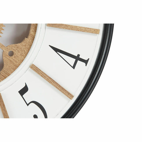 Reloj de Pared DKD Home Decor Negro Marrón Blanco Hierro Madera MDF 60 x 5 x 60 cm (2 Unidades)