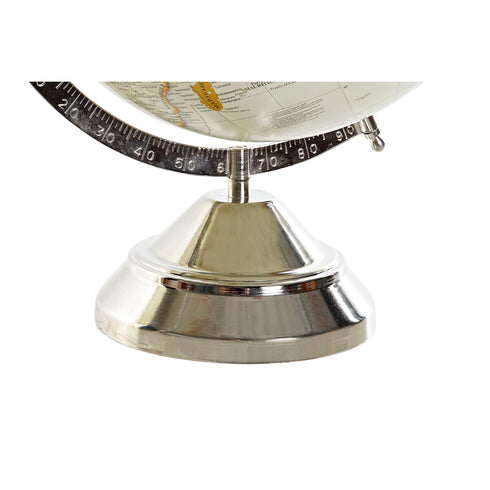 Globo Terraqueo DKD Home Decor Plateado Beige Metal (27 x 25 x 40 cm)