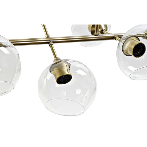 Lámpara de Techo DKD Home Decor 96 x 50 x 32 cm Cristal Dorado Metal Transparente 50 W