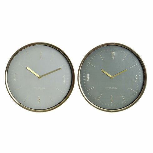 Reloj de Pared DKD Home Decor Verde Metal Cristal Plástico 30 x 4 x 30 cm (2 Unidades)
