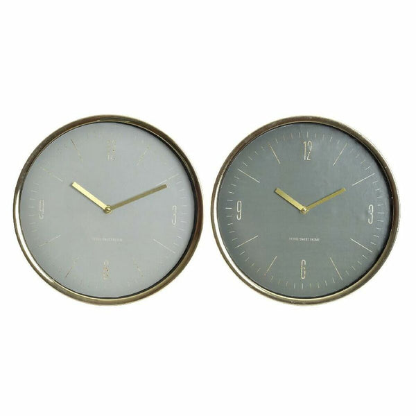 Reloj de Pared DKD Home Decor Verde Metal Cristal Plástico 30 x 4 x 30 cm (2 Unidades)