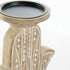 Candelabro DKD Home Decor Blanco Marrón Metal Plástico Madera de mango Floral Indio 17 x 12,5 x 26,5 cm