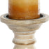 Candelabro DKD Home Decor Blanco Marrón Metal Plástico Madera de mango Floral Indio 17 x 12,5 x 26,5 cm