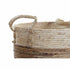Juego de Cestas DKD Home Decor Marrón Natural Bicolor Hierba marina Tropical 37 x 37 x 40 cm