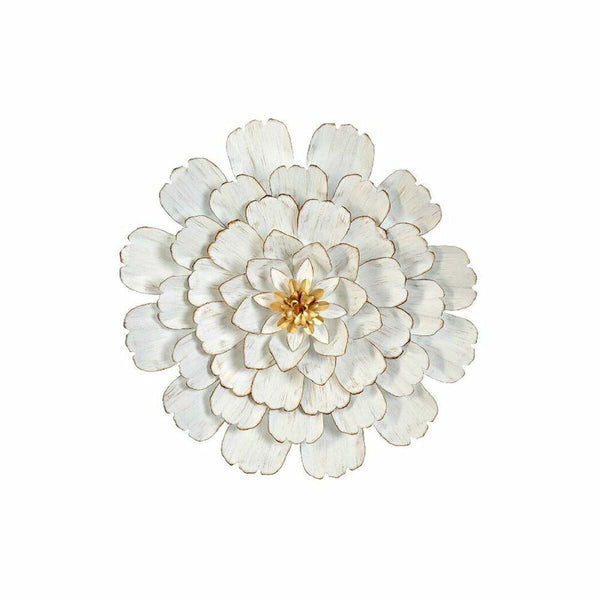 Decoración de Pared DKD Home Decor Dorado Metal Blanco (60 x 9 x 60 cm)