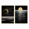 Cuadro DKD Home Decor 53 x 4,3 x 73 cm 53 x 4 x 73 cm Luna Moderno (2 Unidades)