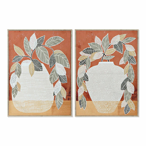 Cuadro DKD Home Decor 52 x 2,7 x 72 cm Jarrón Tradicional (2 Unidades)