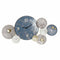 Reloj de Pared DKD Home Decor Azul Blanco Gris Dorado Metal Moderno Círculos 95 x 7 x 47 cm