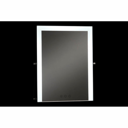 Espejo LED Táctil de Sobremesa DKD Home Decor 30 x 2 x 40 cm Metal Blanco