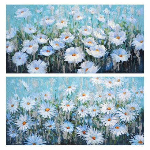 Cuadro DKD Home Decor 120 x 3 x 60 cm Flores Shabby Chic (2 Unidades)