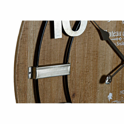 Reloj de Pared DKD Home Decor 68 x 3 x 68 cm Natural Negro Hierro Madera MDF (2 Unidades)
