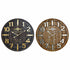 Reloj de Pared DKD Home Decor 68 x 3 x 68 cm Natural Negro Hierro Madera MDF (2 Unidades)