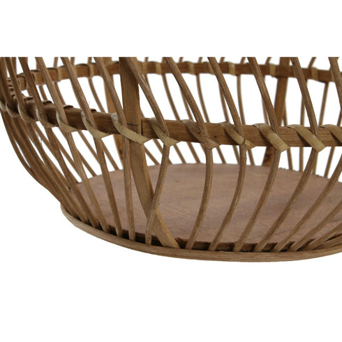 Juego de Cestas DKD Home Decor Marrón Natural Bambú Tropical 34,5 x 34,5 x 30 cm