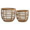 Juego de Cestas DKD Home Decor Marrón Natural Bambú Tropical 34,5 x 34,5 x 30 cm