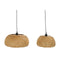 Lámpara de Techo DKD Home Decor 2 Piezas Marrón Bambú 50 W (38 x 38 x 17 cm)