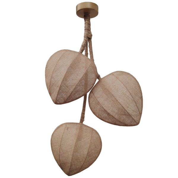 Lámpara de Techo DKD Home Decor 50 x 14 x 76 cm Hojas Metal Marrón 220 V 50 W Tropical
