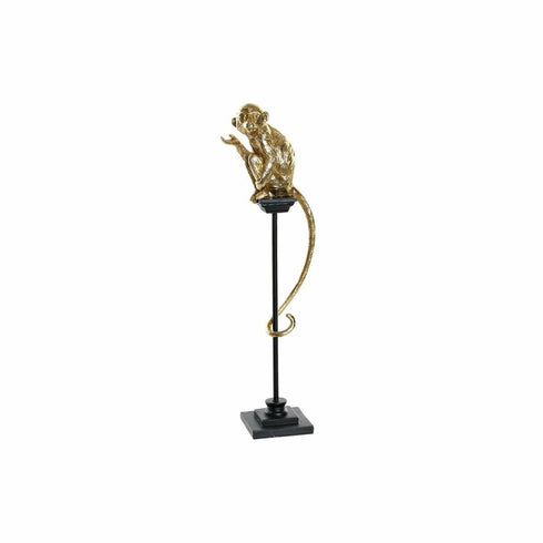 Figura Decorativa DKD Home Decor 13 x 9 x 45,5 cm Negro Dorado Colonial Mono